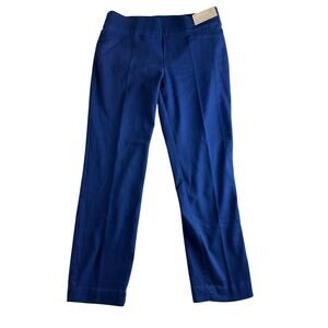 St. Johns Bay Womens Ankle Pant Navy Blue Size 12 Pull On Slimming NWT